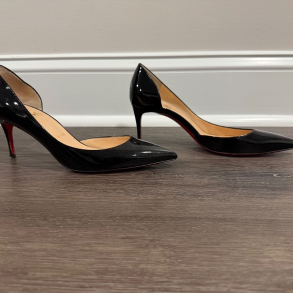 Christian Louboutin Iriza 85mm Black Patent Heels, sz 37 - Picture 5 of 10